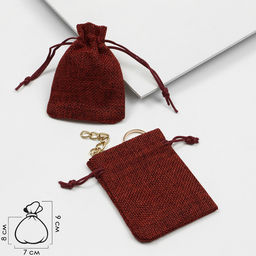 Цена за 50 шт. Мешочек подарочный «Льняной» 7×9, бордовый