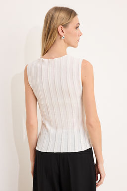 Koyu Gul Kurusu Fitted/Vucuda Oturan Kolsuz Dokulu Orme Bluz TWOSS26BZ00259 - Trendyolmilla фото 8