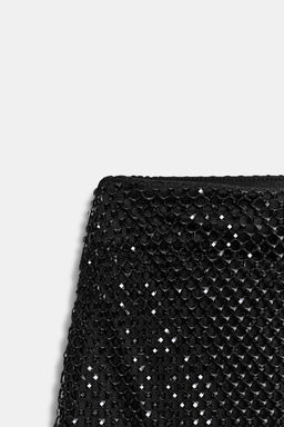 BEADED MESH MINI SKIRT - Zara фото 8