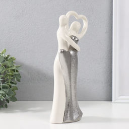 Фигурка керамика В объятиях любви, серебристо-белый, 24.6?11.8?6 см