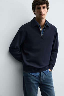 QUARTER ZIP INTERLOCK POLO SHIRT