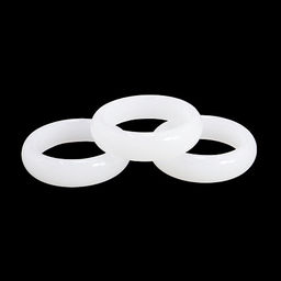 Кольцо из камня гладкое Белый агат привлекает энергию изобилия размер 17мм