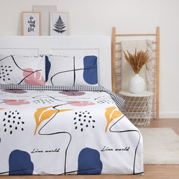 Постельное бельё LoveLife евро "Line world" 200х217см, 225х240см, 50х70см-2шт, 100% хлопок, сатин, 125г/м
