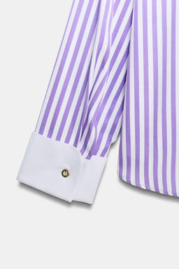 CAMISA POPEL?N RAYAS / Lila / Blanco - Zara фото 10