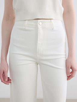 Y?ksek Bel Wideleg Kad?n Jean Pantolon