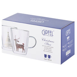 52499 GIPFEL Набор из 2 кружек CHRISTMAS STAR 350 мл с двойными стенками. Матариал: боросиликатное стекло. фото 4