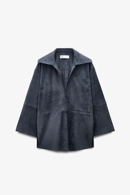 LIMITED EDITION SUEDE LEATHER POCKET SHIRT - Zara фото 6