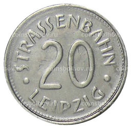 Монета 20 пфеннигов 1918 года Транспортный нотгельд Лейпциг