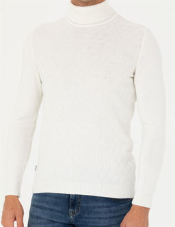 Ekru Slim Fit Bal_k__ Yaka Triko Kazak - Pierre cardin фото 6
