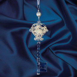 Цена за 2 шт. Ёлочная игрушка Зимнее волшебство. Ключик с блеском, 515 см, прозрачный, МИКС фото 2