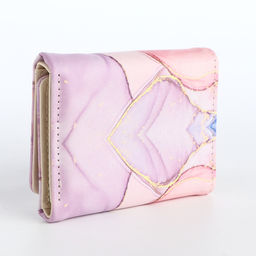 Кошелёк женский на кнопке, 10×1.5×8 см, с принтом, розовый