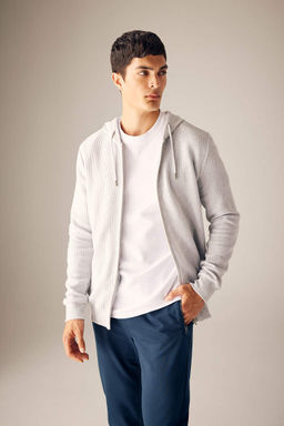 Толстовка обычного кроя на молнии с капюшоном