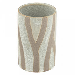 Набор для ванной "Шале" 4 предмета: дозатор для мыла 380мл, д7см, h17см; мыльница д10,4см, h3см; стакан 310мл, д6,8см, h11см - 2шт, фурнитура пластик, керамика шамот, бежево-оливковый, в коробке (Китай)