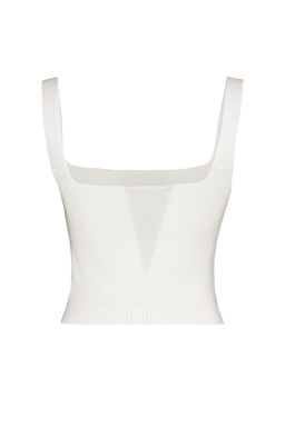 Ekru Crop Yumusak Dokulu 2li Bluz-H?rka Triko Tak?m TWOAW21HI0107
