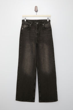 Koyu Mavi Yuksek Bel Wide Leg Jeans TWOAW26JE00007 - Trendyolmilla фото 15