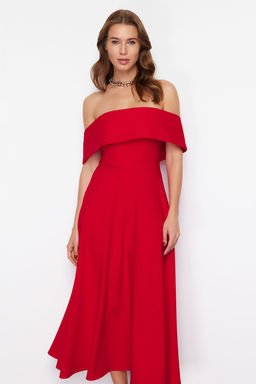 TRENDYOLMILLA Siyah Yaka Detayl? A-Kesim Dokuma S?k Abiye Elbise TPRSS24EL00210 фото 2