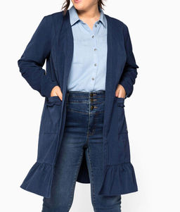 Короткое пальто, синее - Sheego фото 3