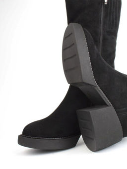 02-FI908-2M BLACK Сапоги зимние женские (натуральная замша, натуральный мех) - Фабричный китай фото 13