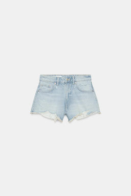 SHORTS DENIM TRF TIRO ALTO ROTOS / Azul claro - Zara фото 5