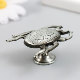 Ручка для шкатулки металл «Божья коровка», состаренное серебро, 4.8×4.3 см