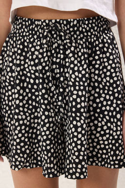 Siyah*001 Desenli Rahat Kesim Normal Bel Burumcuk/Dokulu Orme Sort TWOSS22SR0212