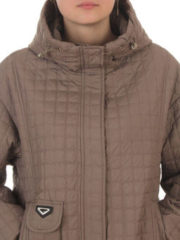 9617 DK. BEIGE Куртка стеганная демисезонная женская (100 гр. холлофайбер)