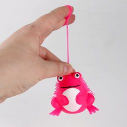 Цена за 8 шт. Мяч детский резиновый ёжка световой «Лягушка», цвета МИКС , в шоубоксе