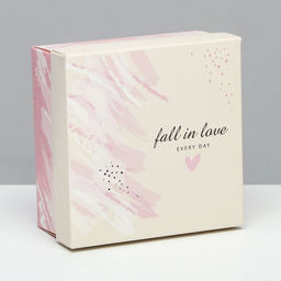 Цена за 5 шт. Коробка складная, Fall in love 10 х 10 х 5 см