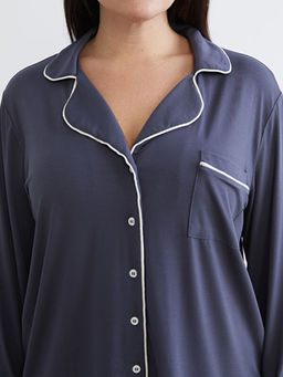 B?y?k Beden G?mlek Yaka Kad?n Pijama Tak?m?