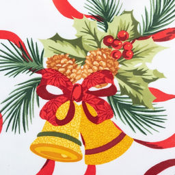 Скатерть новогодняя Доляна Новогодние колокольчики 145*300 +/- 2 см, 100% п/э  фото 7