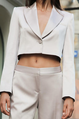CROPPED SATIN BLAZER - Zara фото 2
