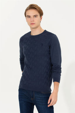 U. S. Polo Assn / Мужской темно-синий базовый свитер - U.s. polo assn фото 9