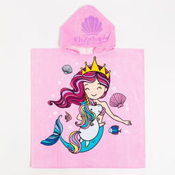 Полотенце-пончо детское махровое Крошка Я Русалочка 60х120см, 100% хлопок, 300гр/м2  фото 8