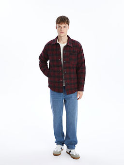 Regular Fit Uzun Kollu Ekose Erkek G?mlek Ceket