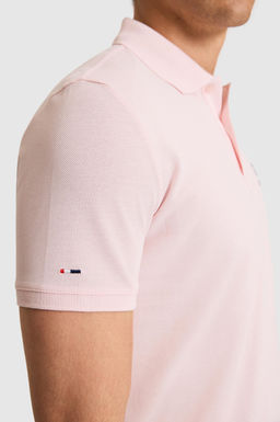 Erkek Slim Fit Polo Yaka A__k Pembe Basic Ti__rt