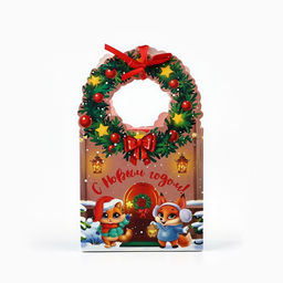 Цена за 2 шт. Коробка новогодняя складная Новогодний домик 12 х 21 х 5 см - Дарите счастье фото 3