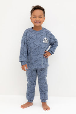 К 1581/серо-голубой,линии пижама дет