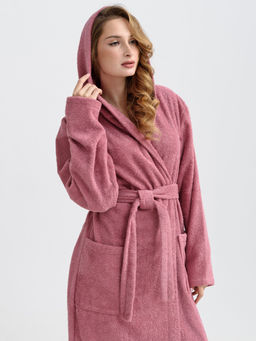 Халат женский Оптима Банный хлопок махра сухая роза фото 7