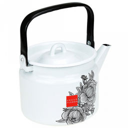 "Urban flower" Чайник эмалированный 2л, металлическая крышка (Россия)