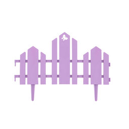 Ограждение декоративное, 25×170 см, 5 секций, пластик, сиреневое, «Чудный сад»