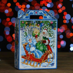 Цена за 5 шт. Подарочная коробка Праздник, 16,8 х 7 х 25 см