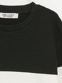 Bisiklet Yaka Renk Bloklu Uzun Kollu Erkek ?ocuk Sweatshirt - Waikiki фото 2