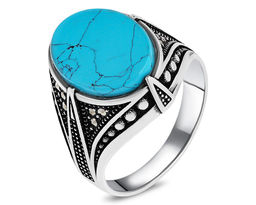 Кольцо, бирюза пресс. , марказит, ТМК-1097