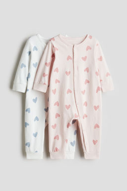 Pack de 2 pijamas enteros en algod?n