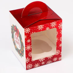 Цена за 5 шт. Коробка для 1 капкейка «Чудеса случаются», 9.2×9.2×11 см, упаковка