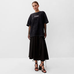 Футболка из вареного хлопка женская Mist Icon, размер L, чёрная