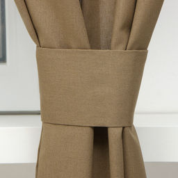 Шторы для кухни Этель ECO, 130±6×180 см - 2 шт., подхваты - 2 шт., оливковые