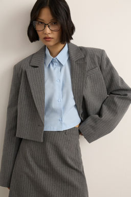 Жакет укороченный в полоску