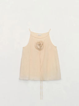 Блуза из тенселя с цветком / Zarina