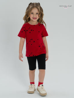 Костюм Актив сердечки на красном-черный - Sovalina фото 13